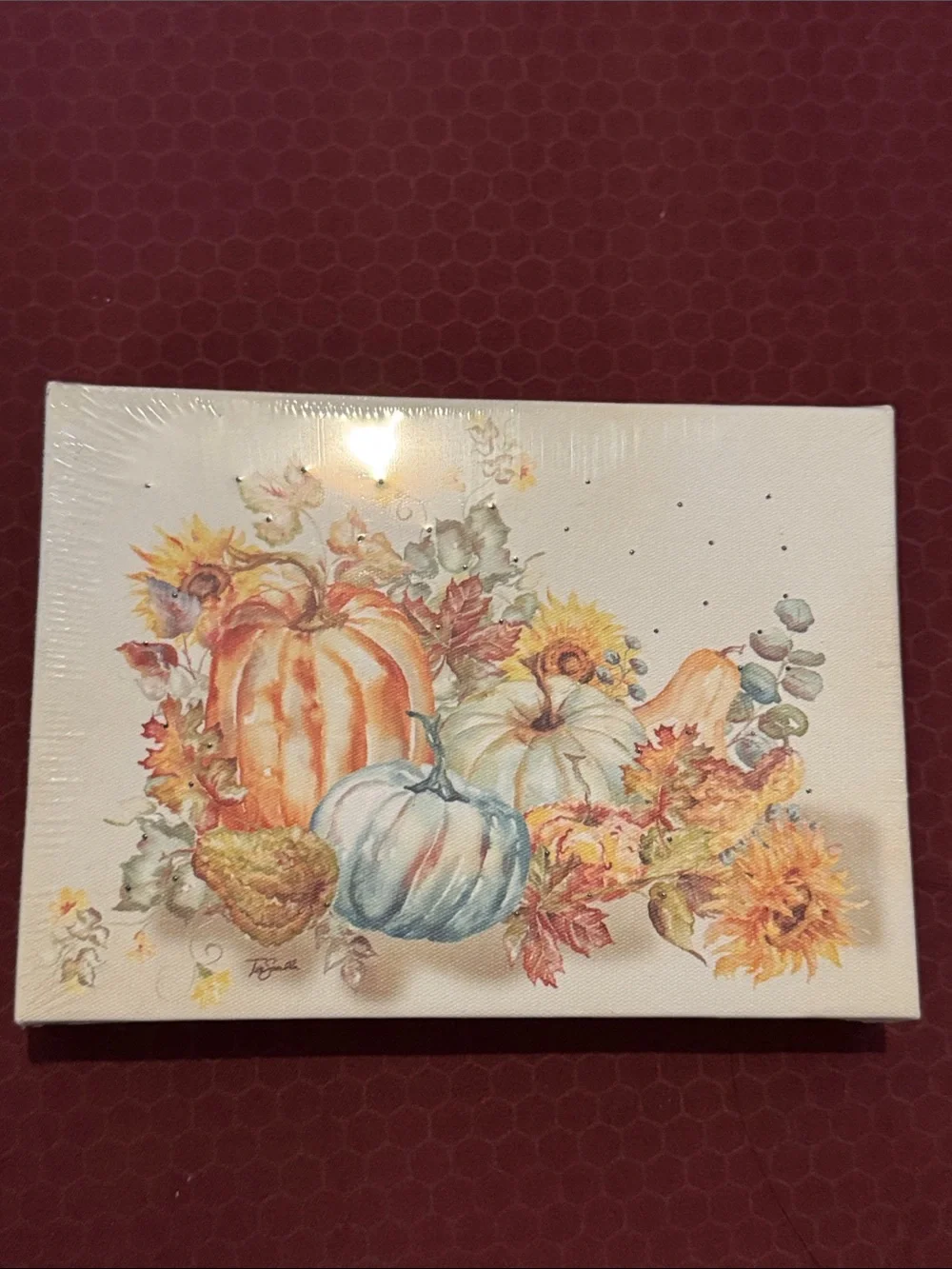 Autumn Pumpkins Canvas Wall Art - Blue and Orange